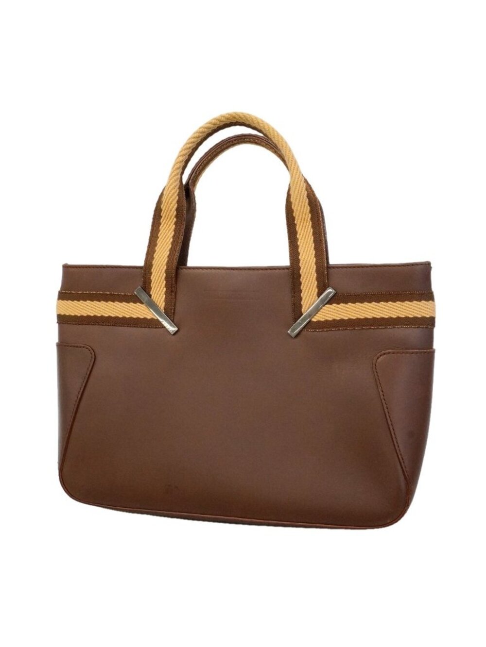 Gucci Handbag Leather Brown Silver